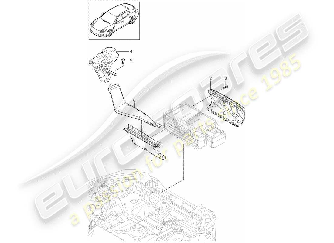 porsche panamera 970 (2012) air duct part diagram