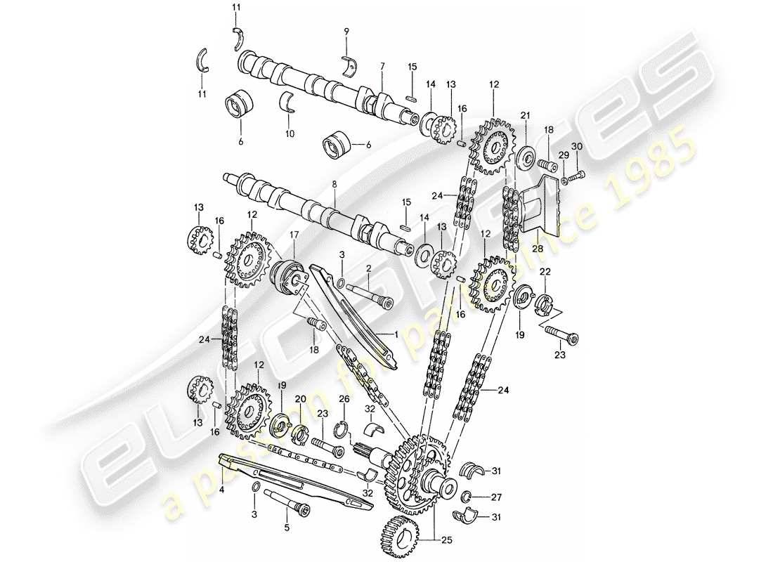 porsche 959 (1988) valve control part diagram