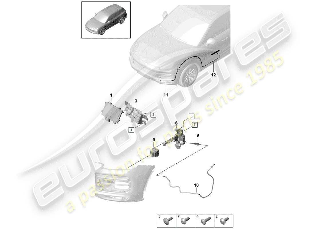 porsche cayenne e3 (2018) single parts part diagram