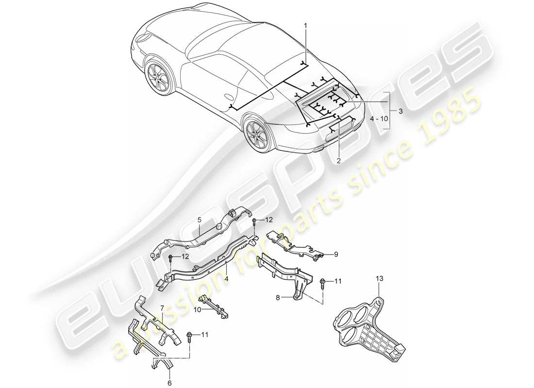 porsche 997 gen. 2 (2011) wiring harnesses part diagram