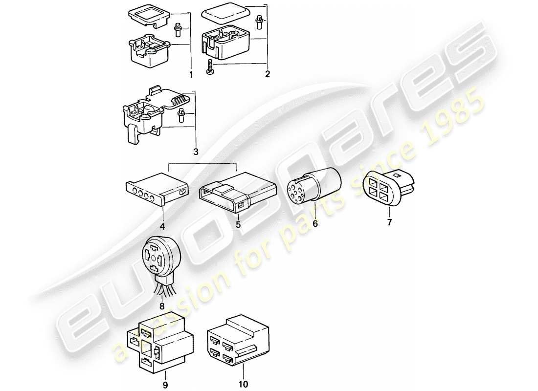 porsche 944 (1986) connector housing - 4-pole part diagram