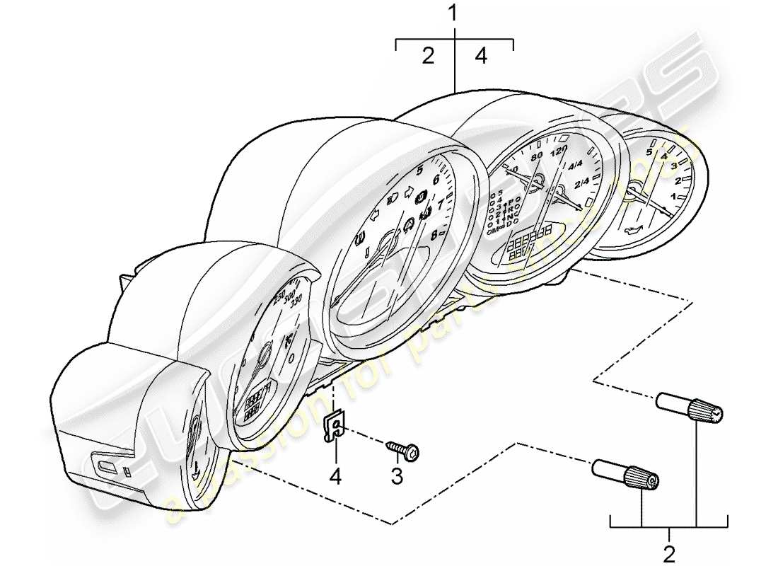 porsche 997 gt3 (2011) instruments part diagram