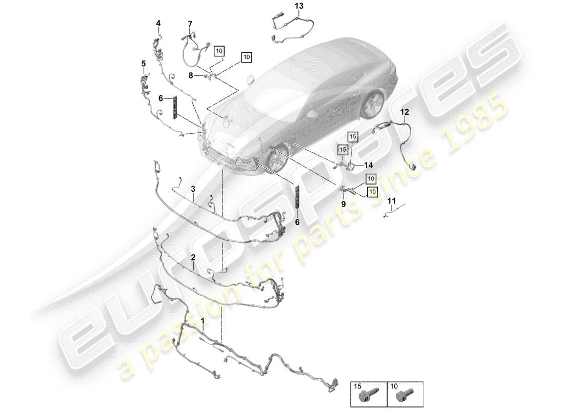 porsche panamera 971 (2020) wiring harnesses part diagram