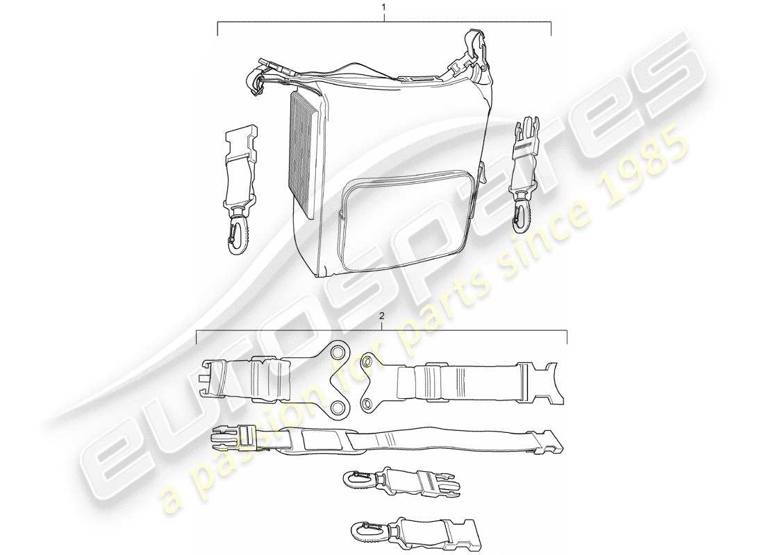 porsche tequipment cayenne (2006) cooling bag part diagram