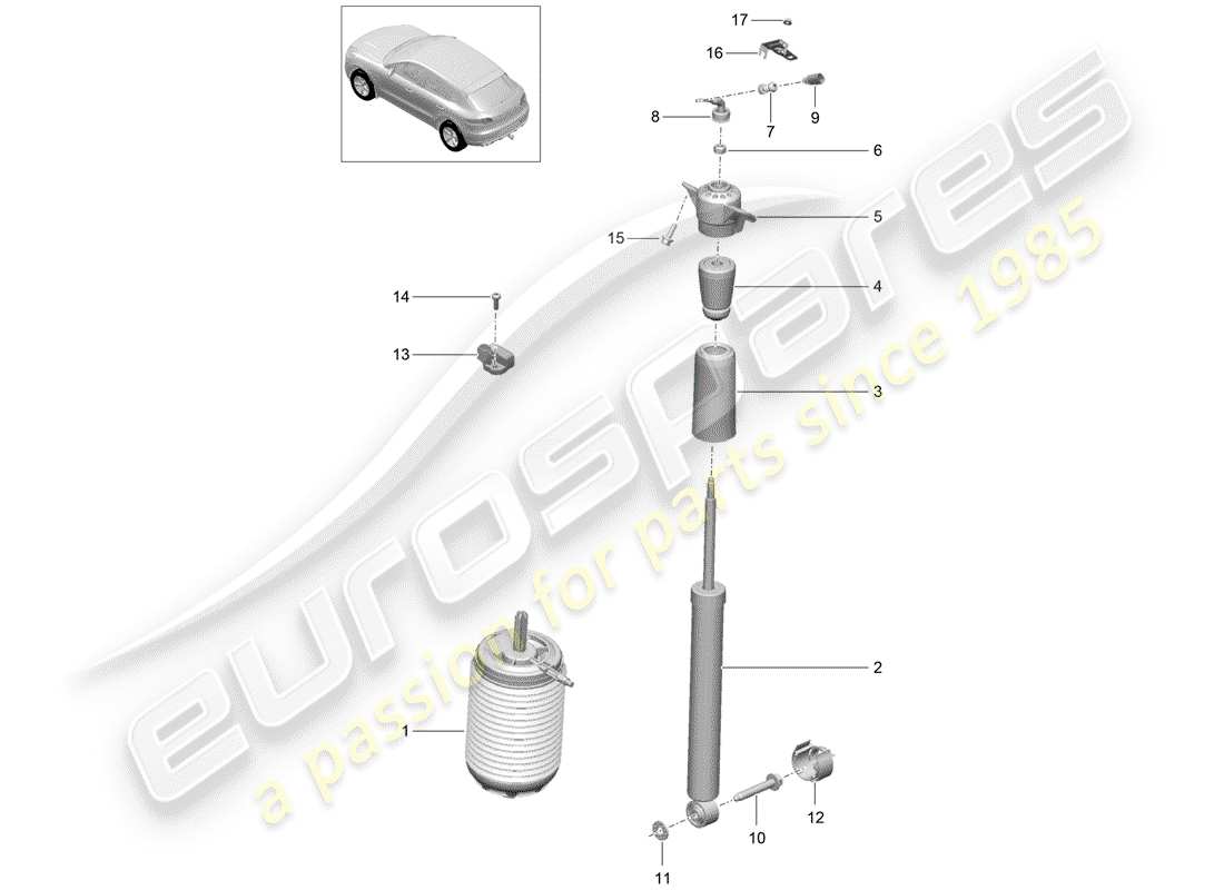 porsche macan (2014) air spring part diagram