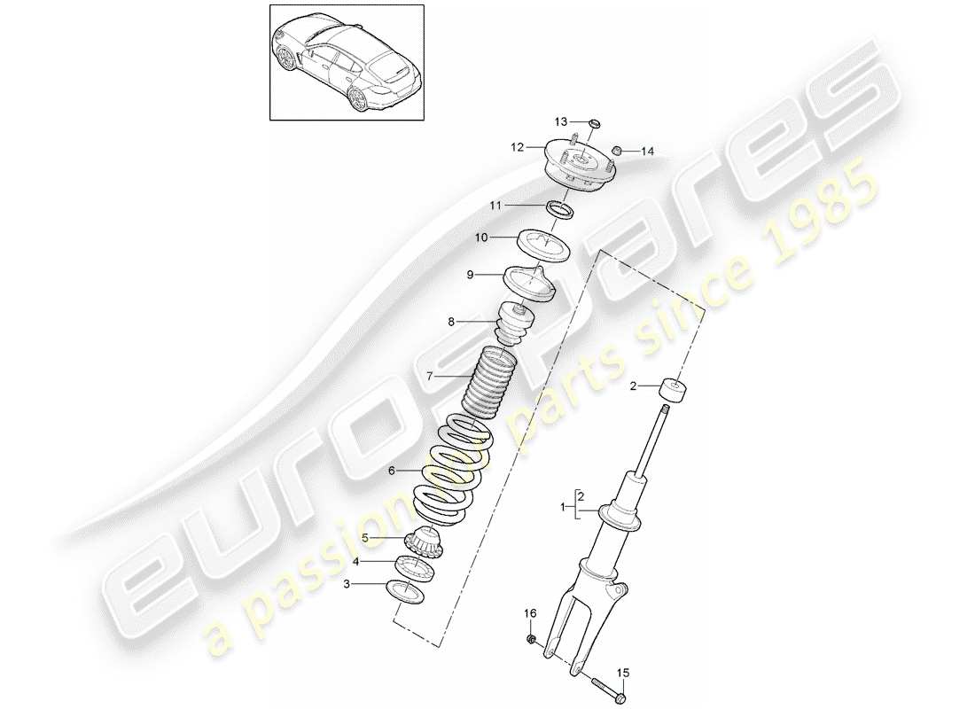 porsche panamera 970 (2010) suspension part diagram