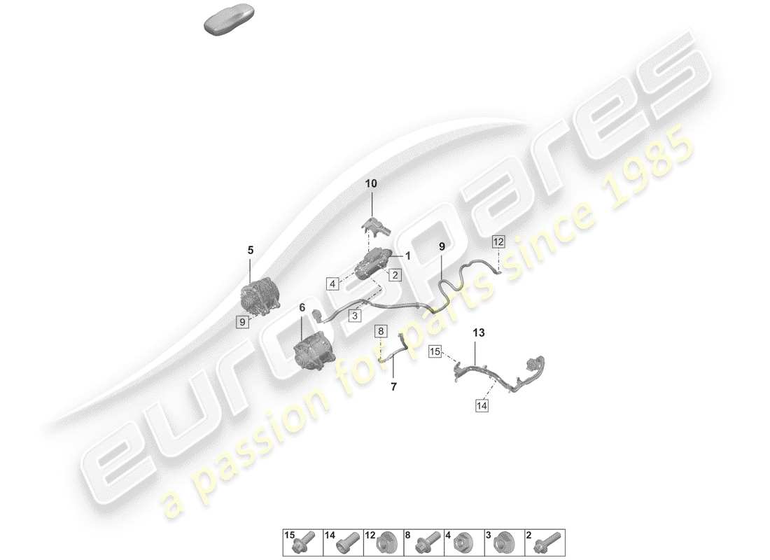 porsche 2020 starter part diagram