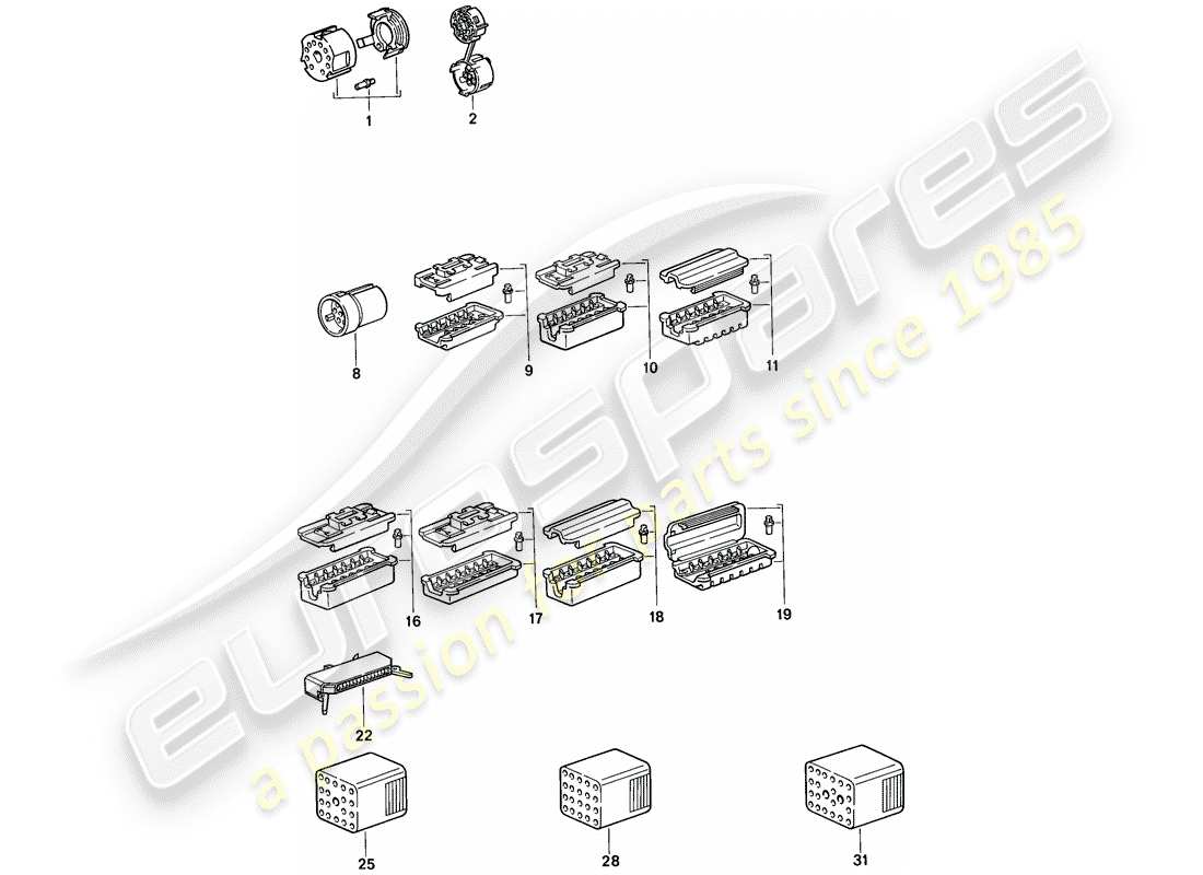 porsche 944 (1986) connector housing part diagram