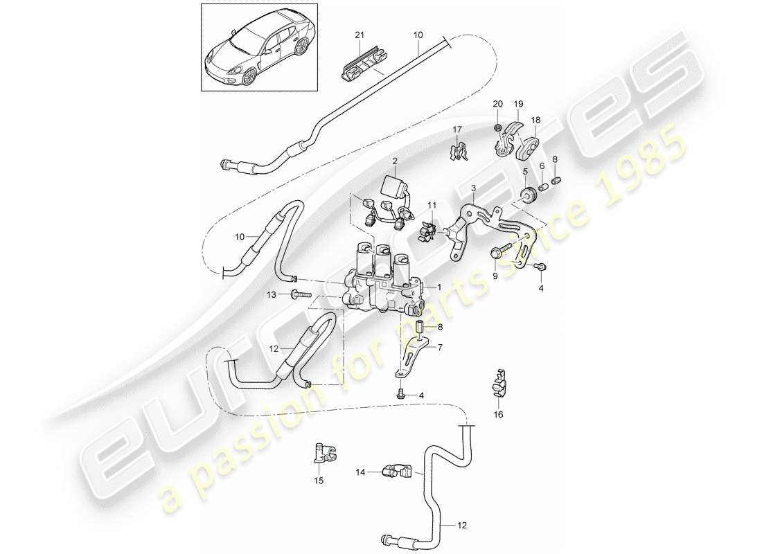 porsche panamera 970 (2010) stabilizer part diagram