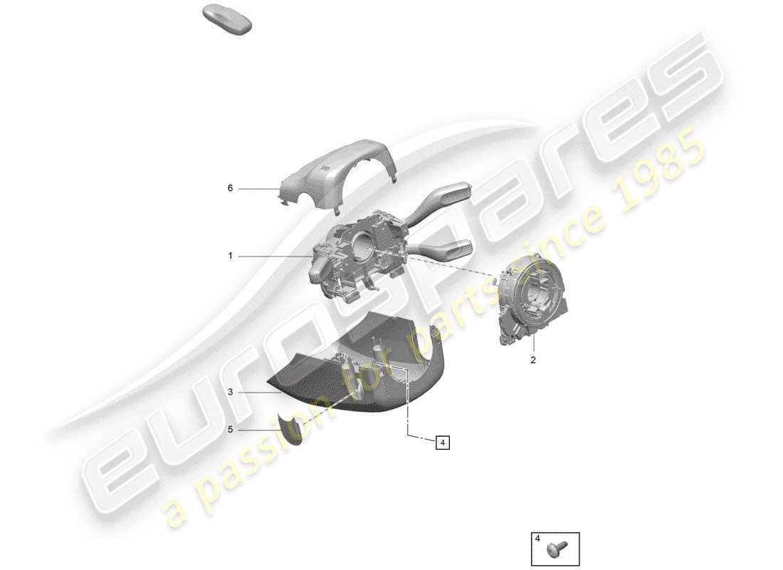 porsche boxster spyder (2020) steering column switch part diagram