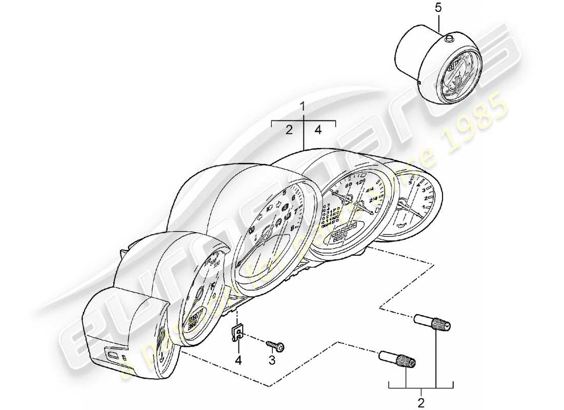 porsche 997 (2006) instruments part diagram