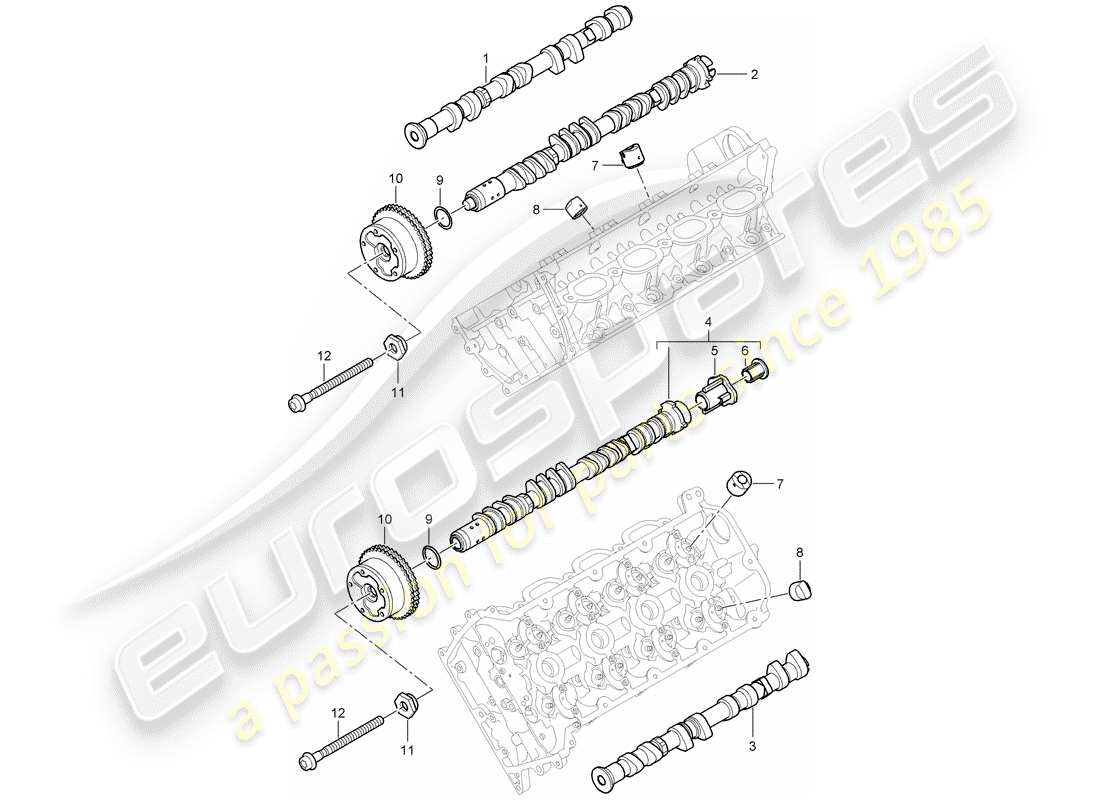 porsche cayenne (2010) camshaft part diagram