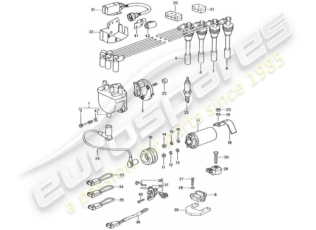 porsche 944 (1990) engine electrics 1 part diagram