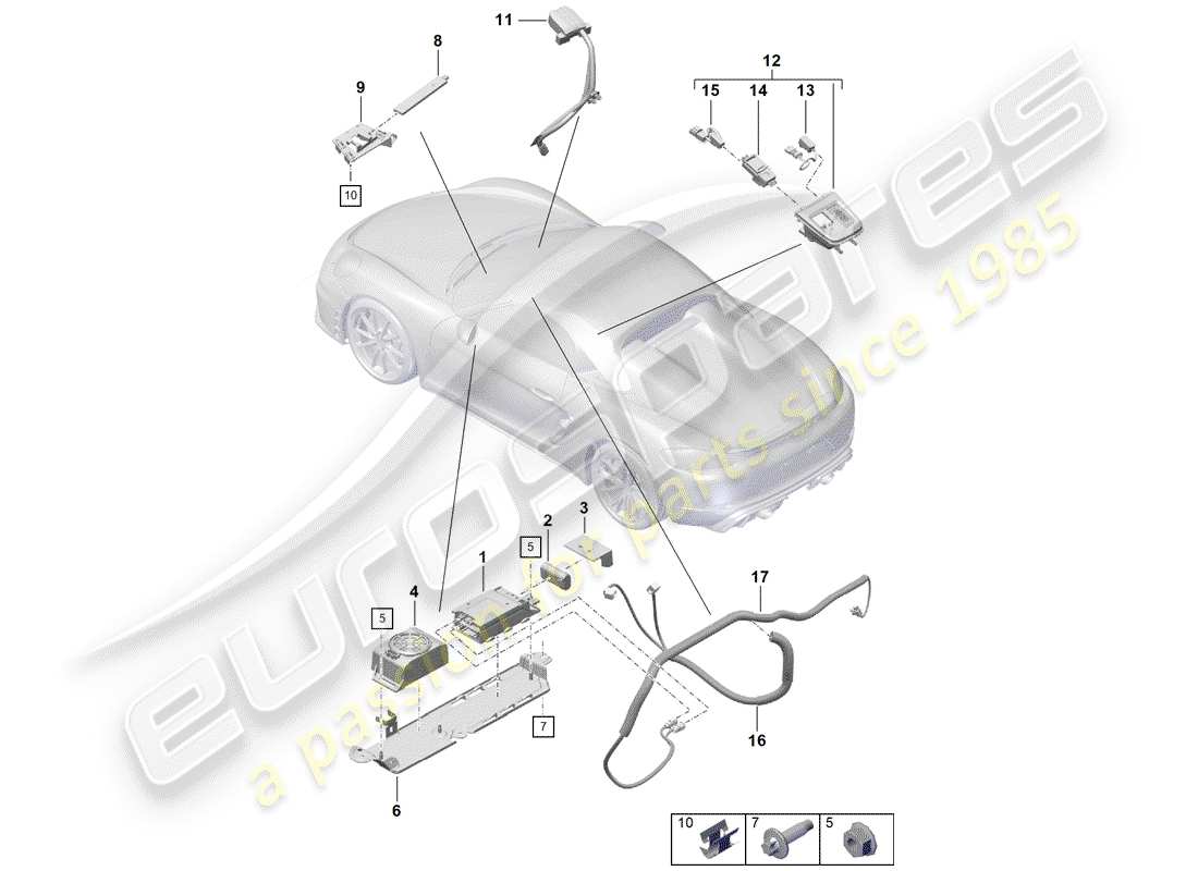 porsche boxster spyder (2019) for vehicles with telephone part diagram