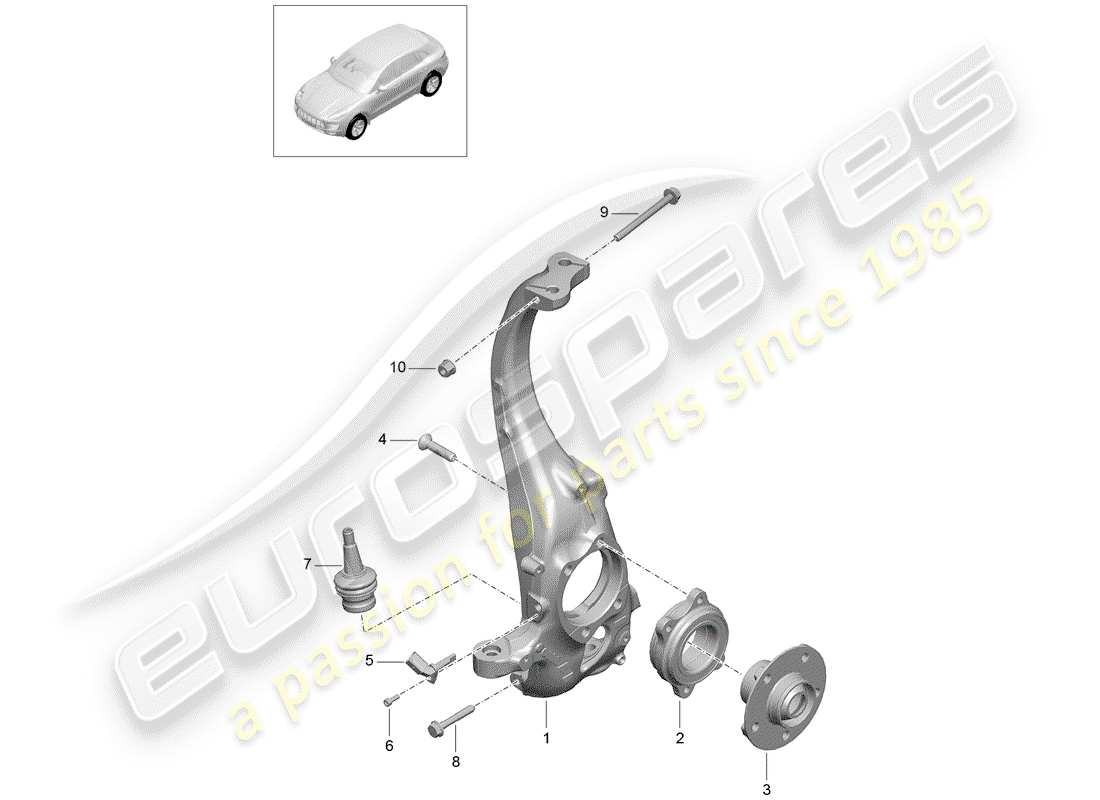 porsche macan (2018) pivot bearing part diagram