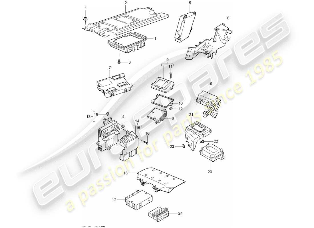 porsche 997 (2006) control units part diagram