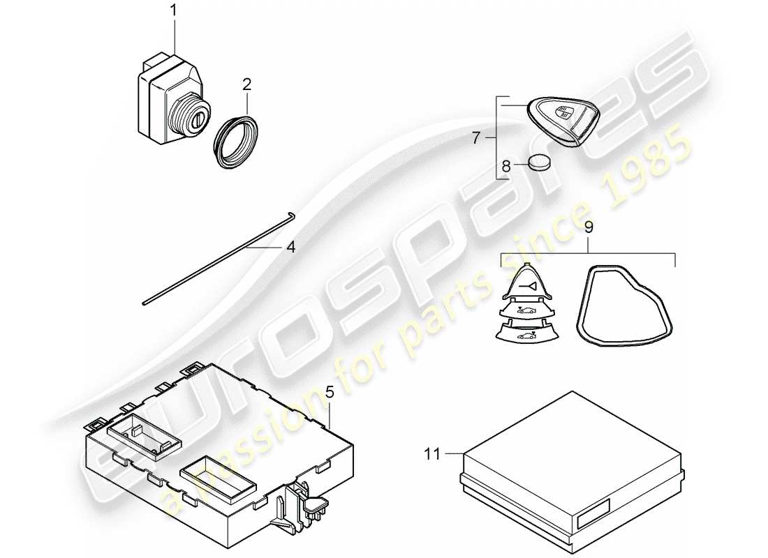 porsche 997 gt3 (2010) control units part diagram