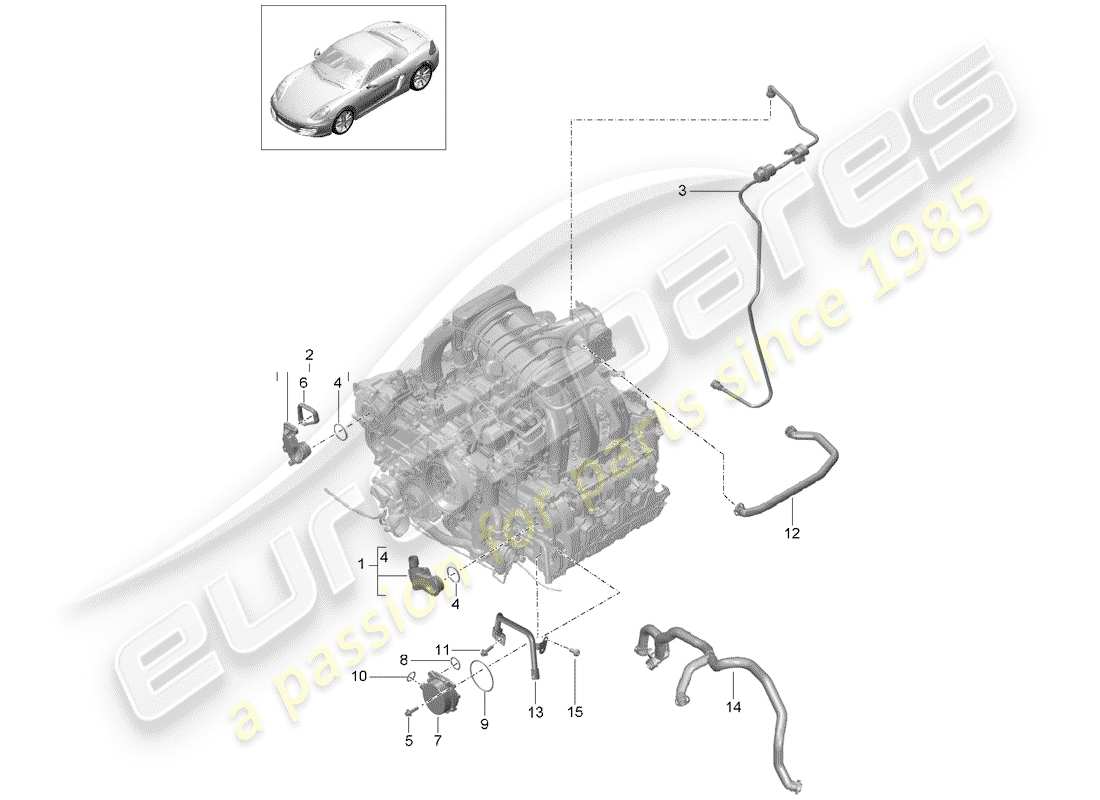 porsche boxster 981 (2015) crankcase part diagram