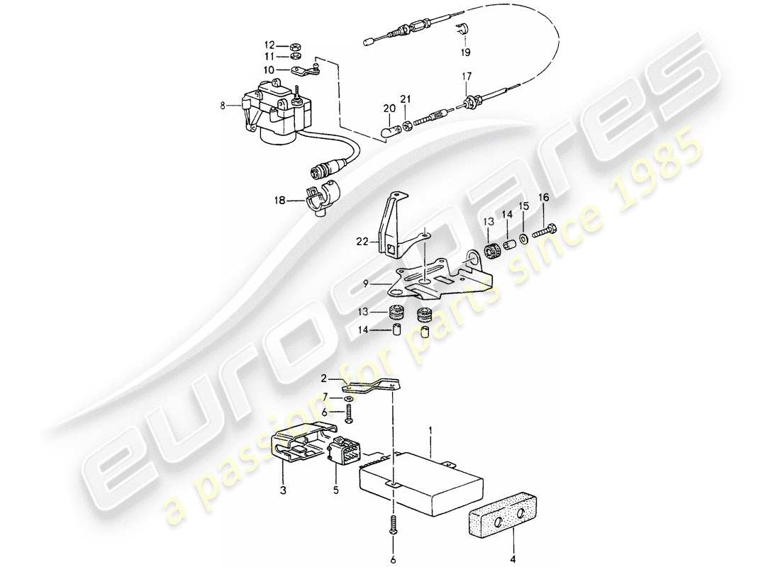 porsche 964 (1990) cruise control system part diagram