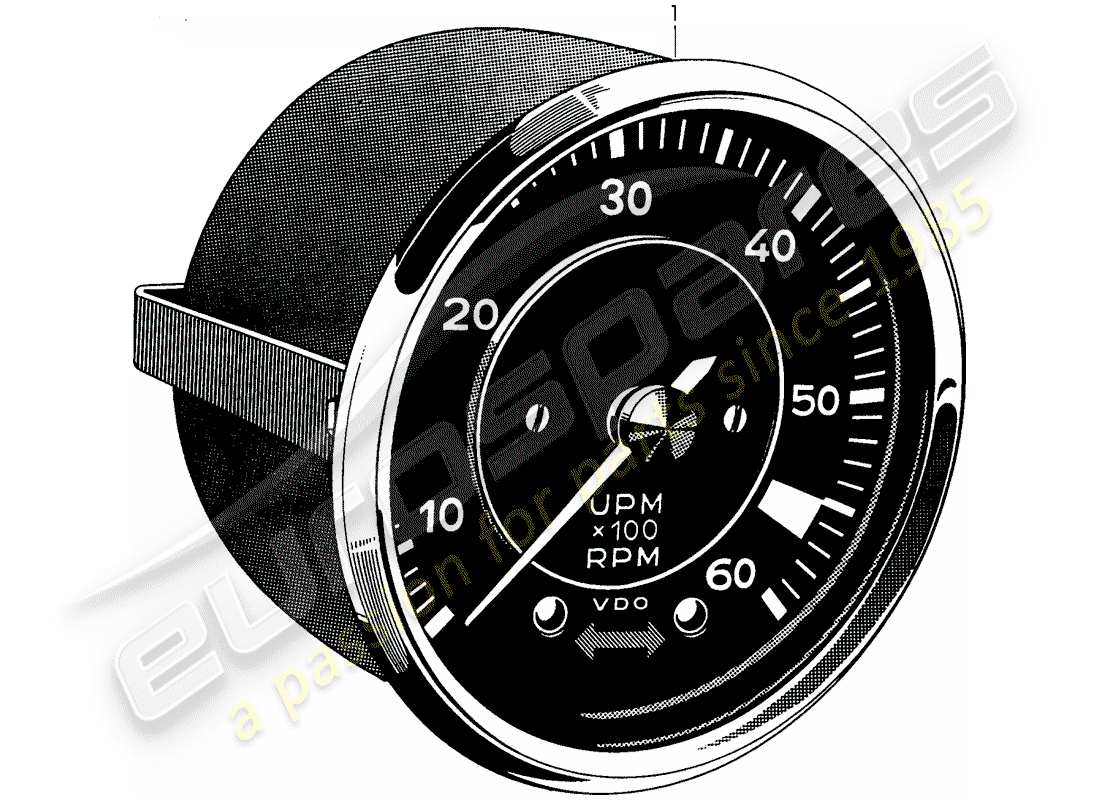 porsche 356b/356c (1965) tachometer - electric part diagram