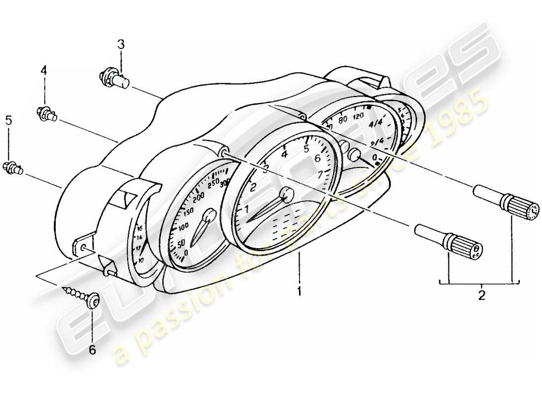 porsche 996 (2004) instrument cluster - complete part diagram