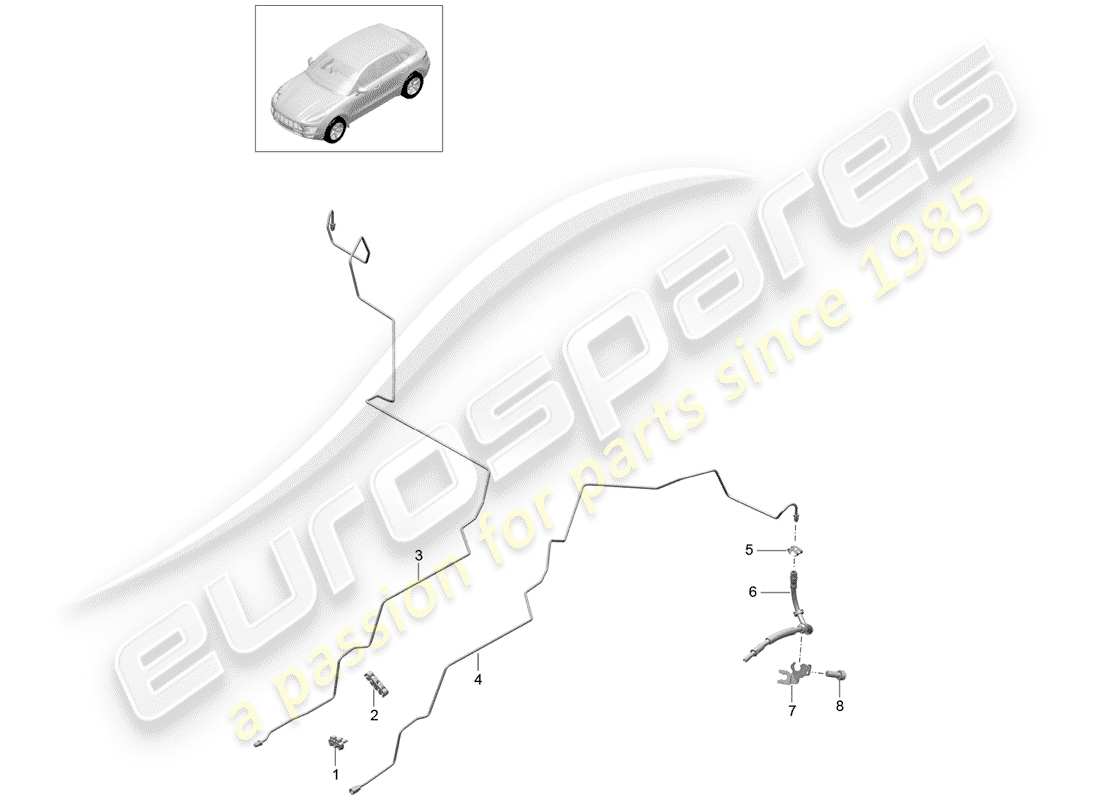 porsche macan (2016) brake line part diagram