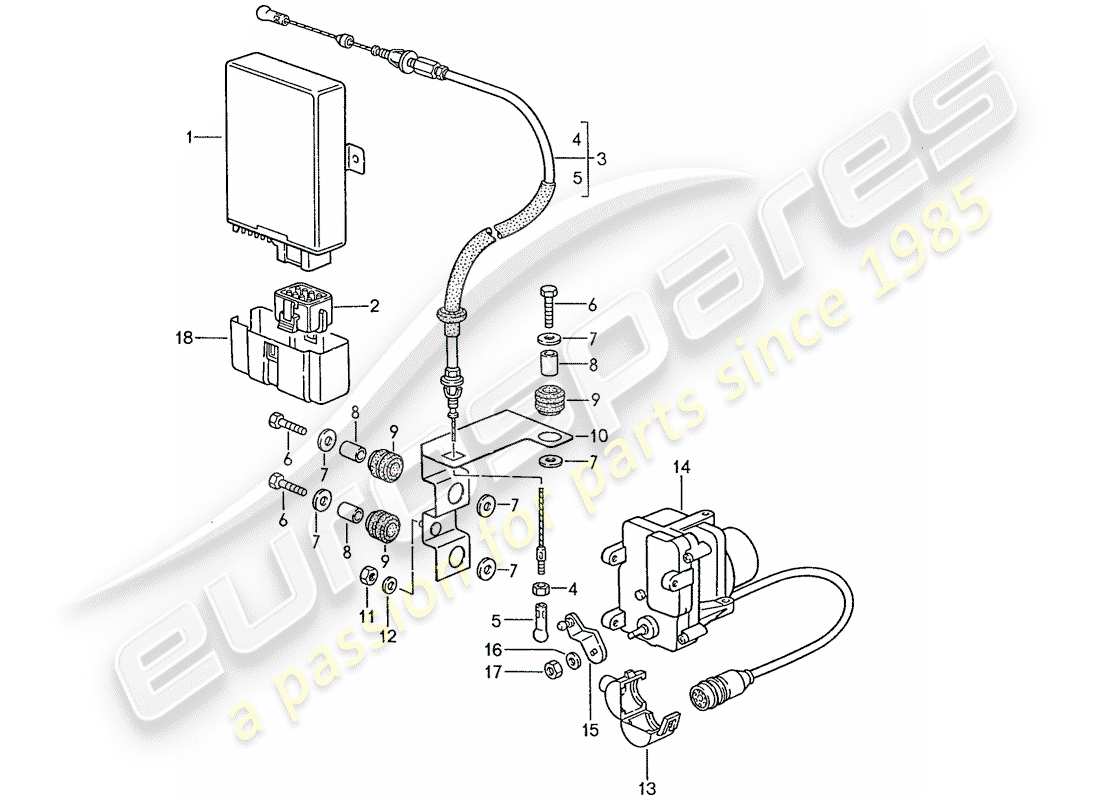 porsche 928 (1987) cruise control system - d - mj 1988>> part diagram