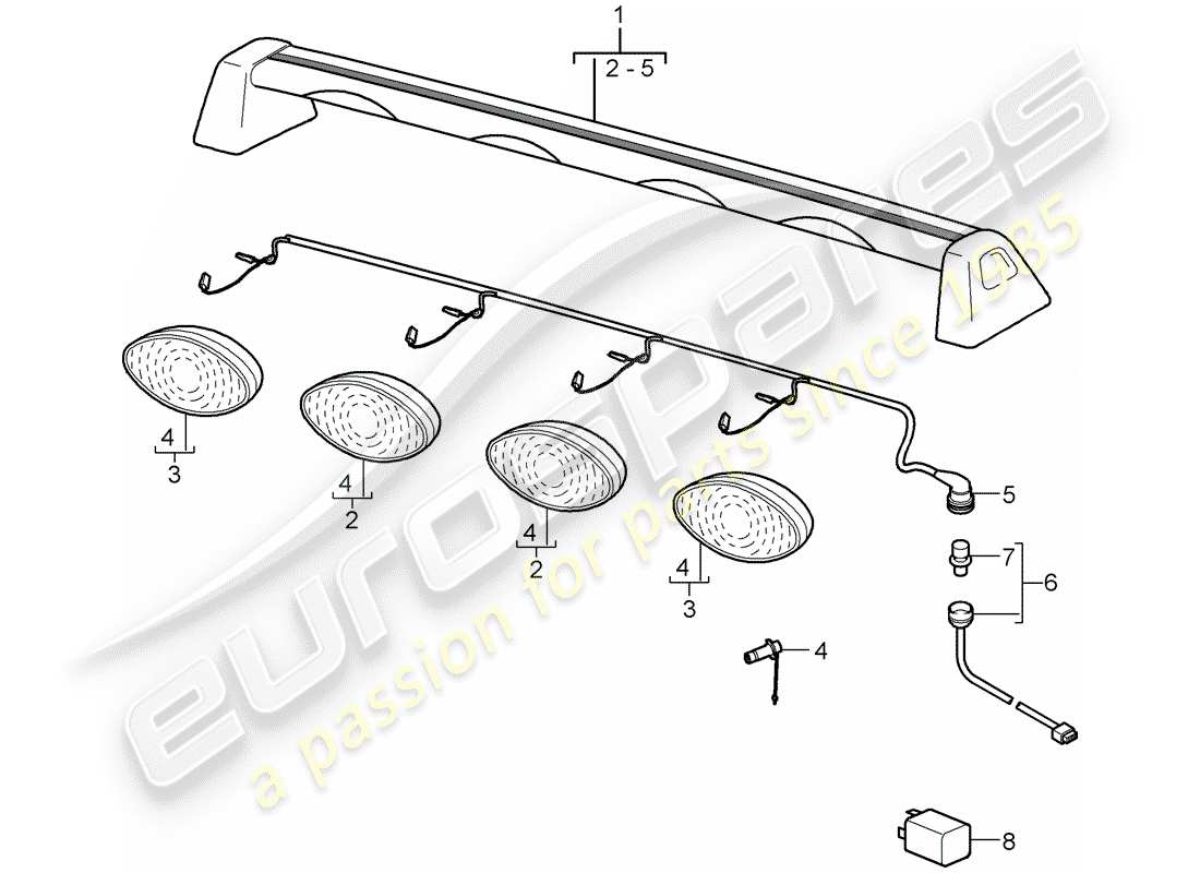 porsche cayenne (2010) additional headlight part diagram