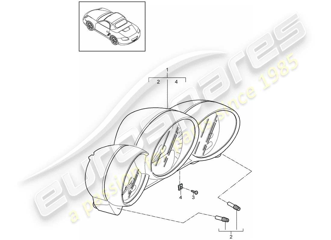 porsche boxster 987 (2009) instruments part diagram