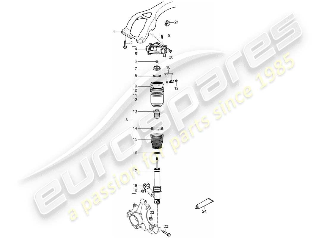 porsche cayenne (2010) suspension part diagram