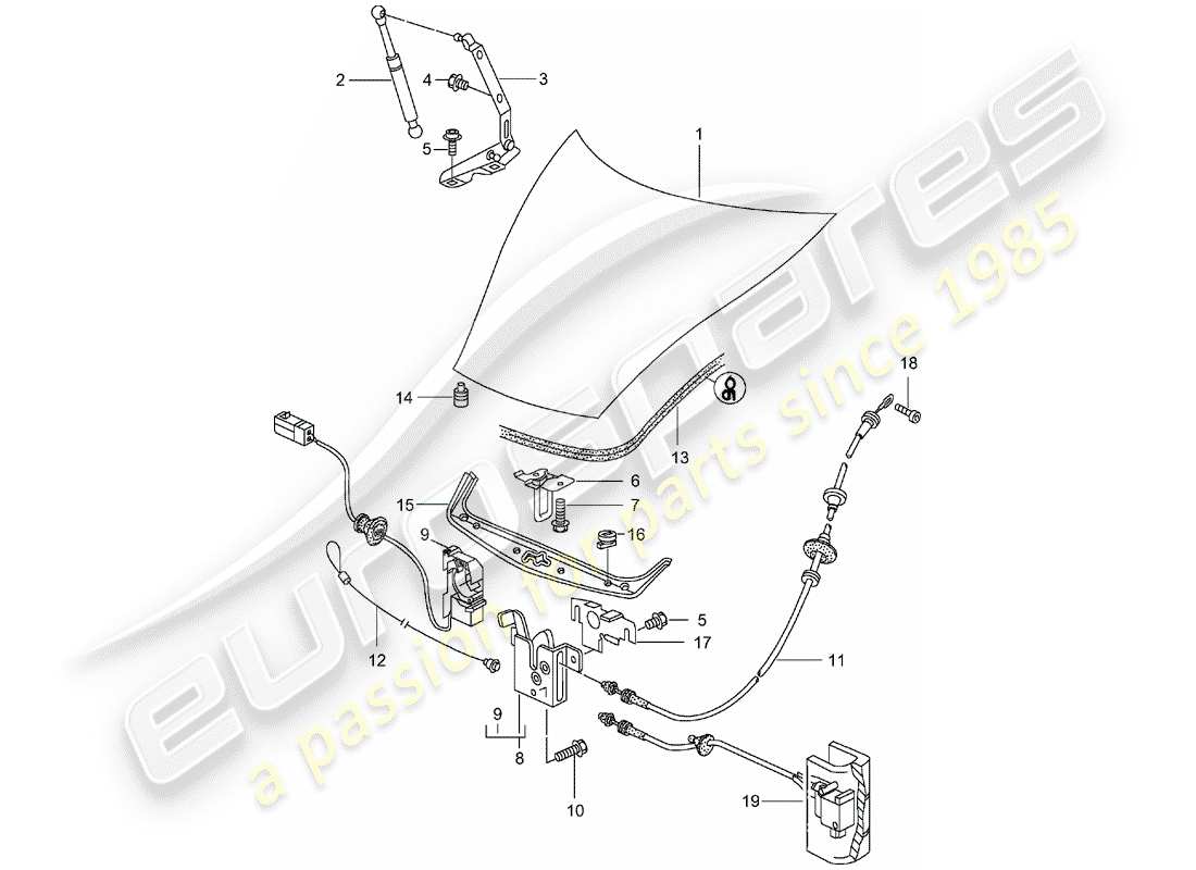 porsche boxster 986 (2000) cover part diagram