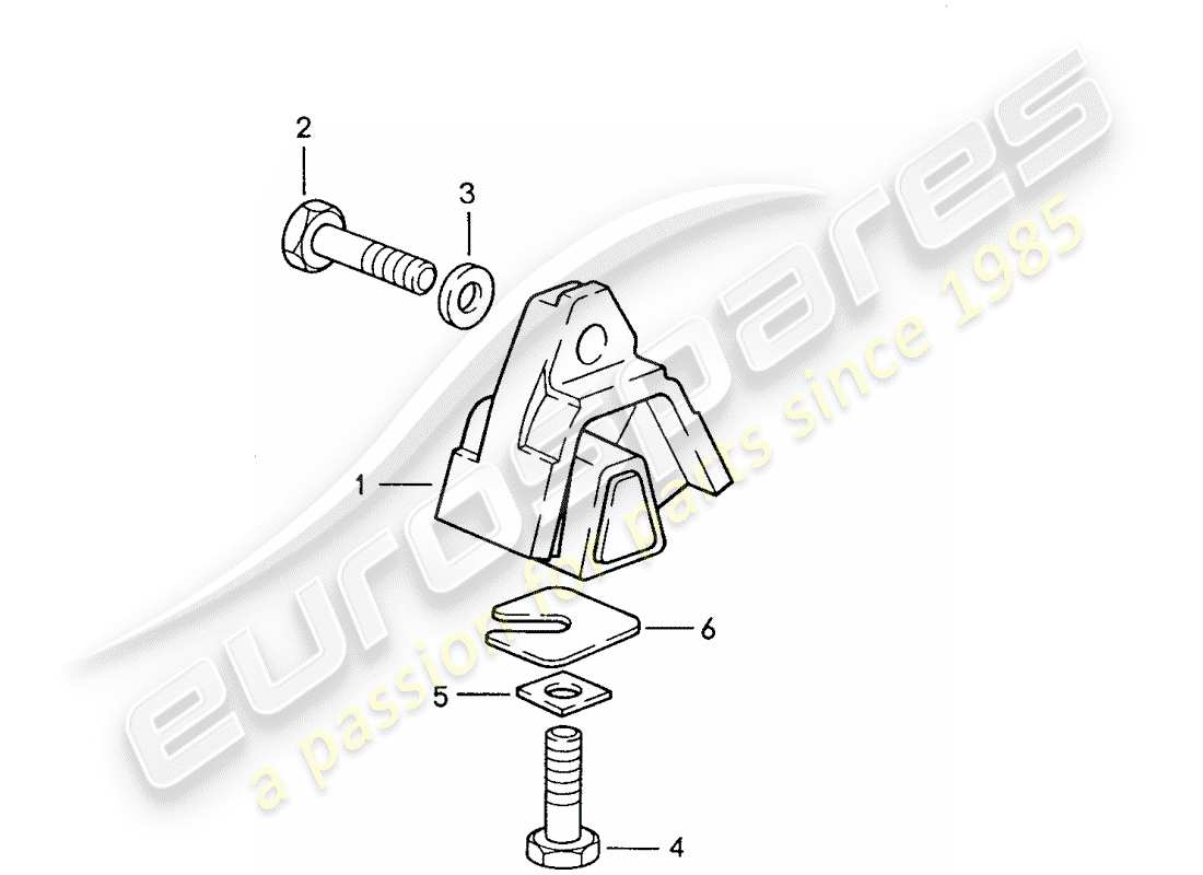 porsche 928 (1987) automatic transmission - transmission suspension part diagram