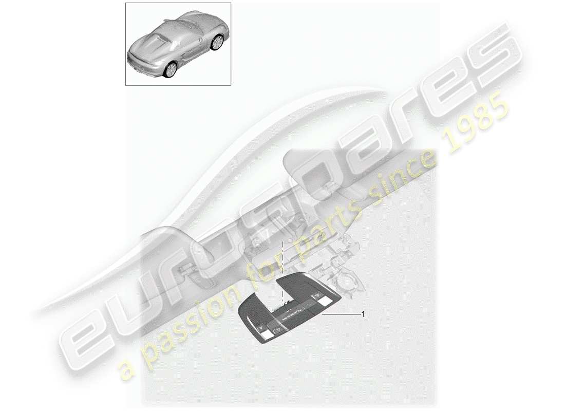 porsche boxster spyder (2016) bracket part diagram