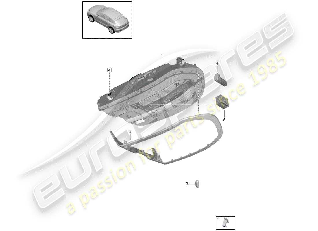 porsche macan (2019) bracket part diagram