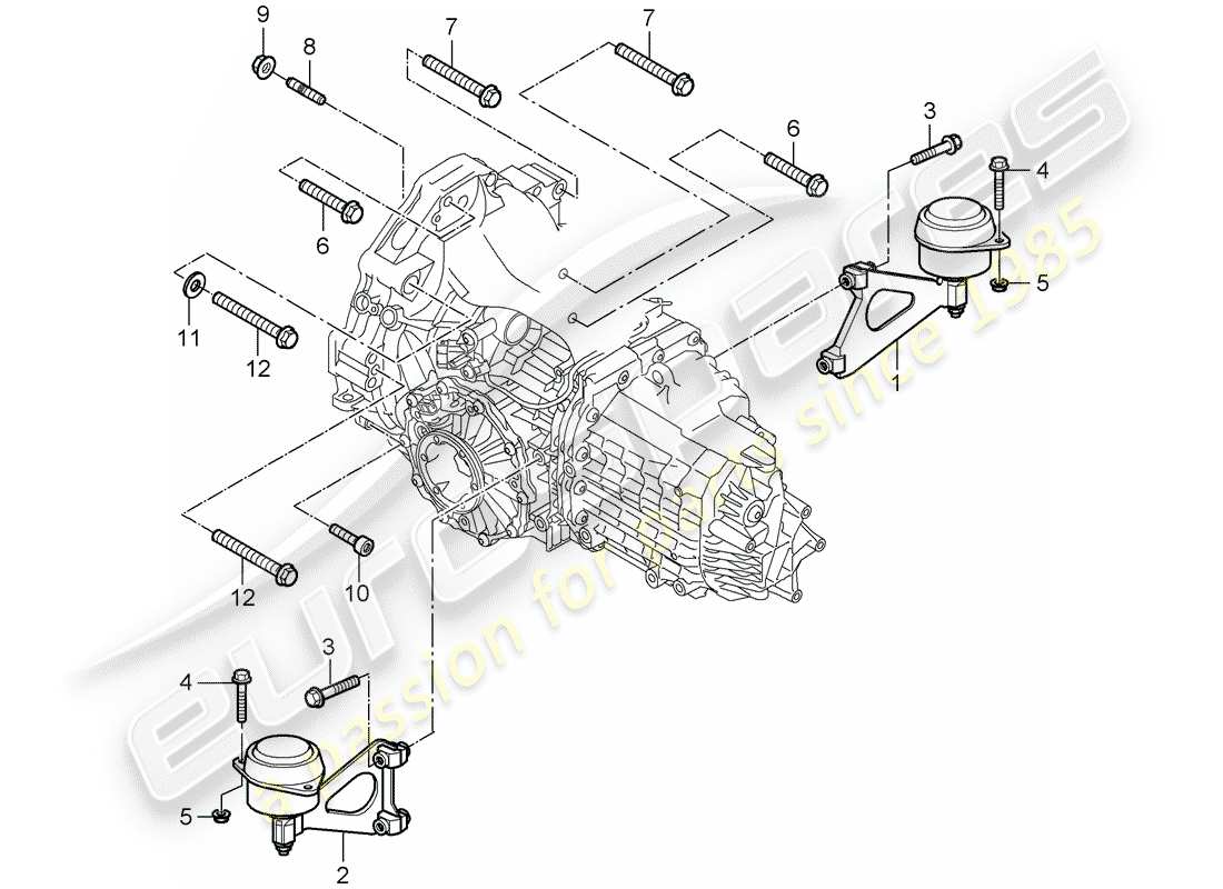 porsche cayman 987 (2008) manual gearbox part diagram