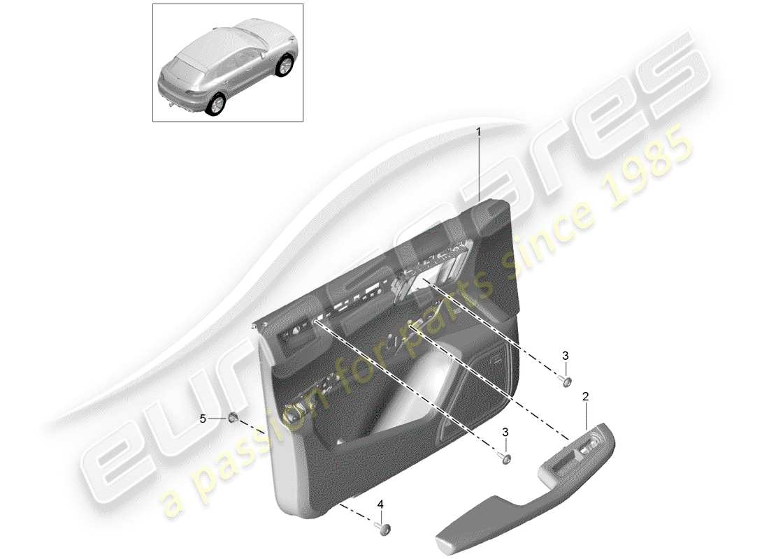 porsche macan (2018) door panel part diagram