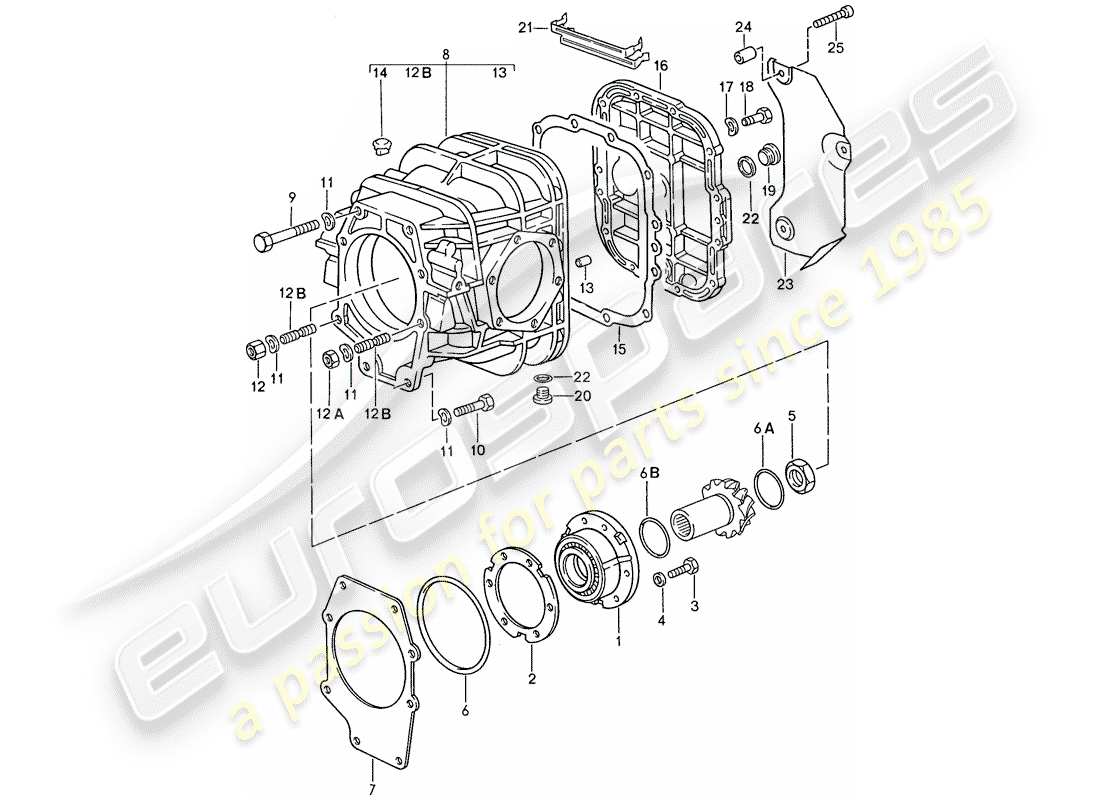 porsche 928 (1987) automatic transmission - differential 1 part diagram