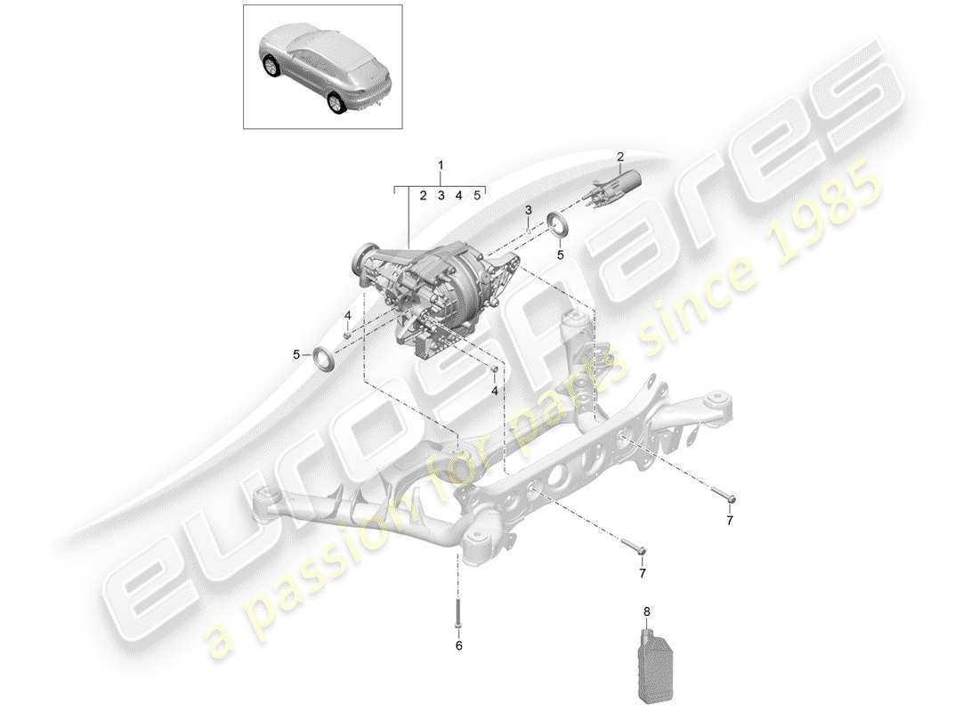 porsche macan (2018) rear axle differential part diagram