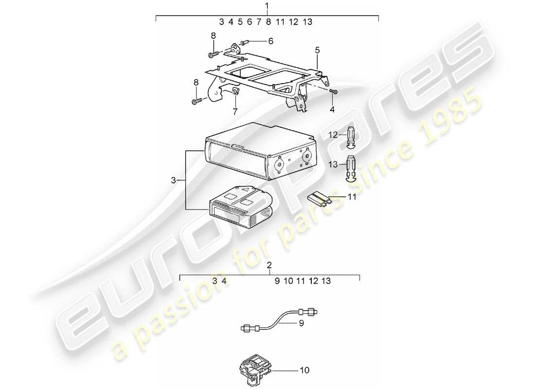 porsche tequipment cayenne (2003) cd-changer part diagram