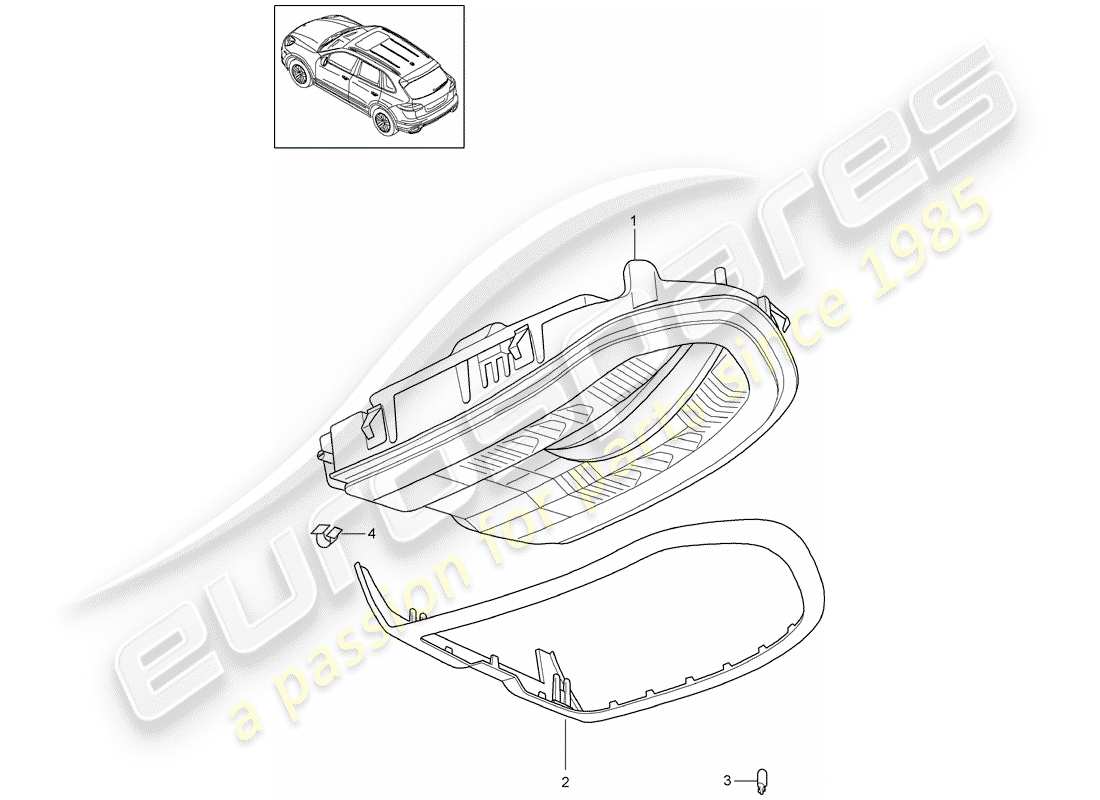 porsche cayenne e2 (2017) bracket part diagram