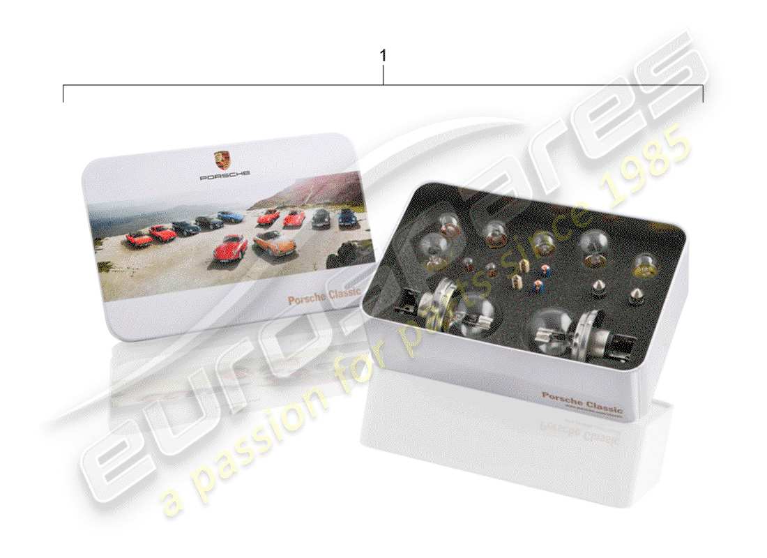 porsche classic accessories (2011) box with bulbs - porsche classic - with: - bulb - and - fuse part diagram