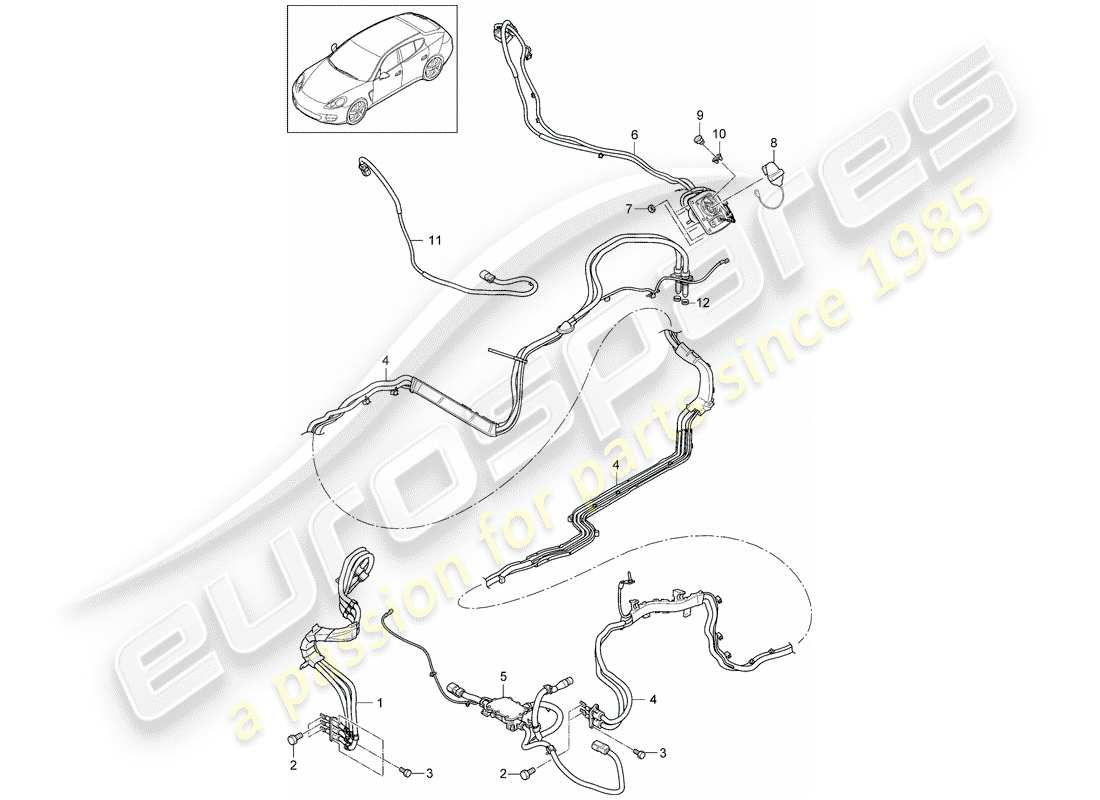 porsche panamera 970 (2010) wiring harnesses part diagram