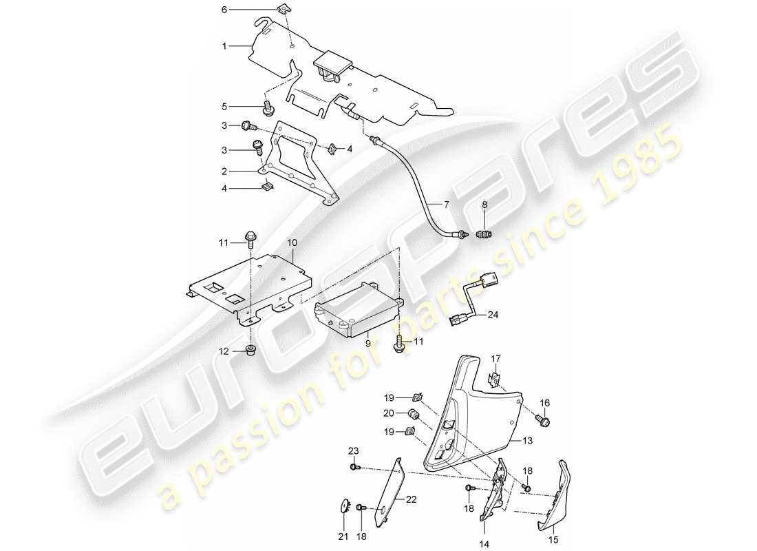 porsche 997 gt3 (2008) telephone part diagram