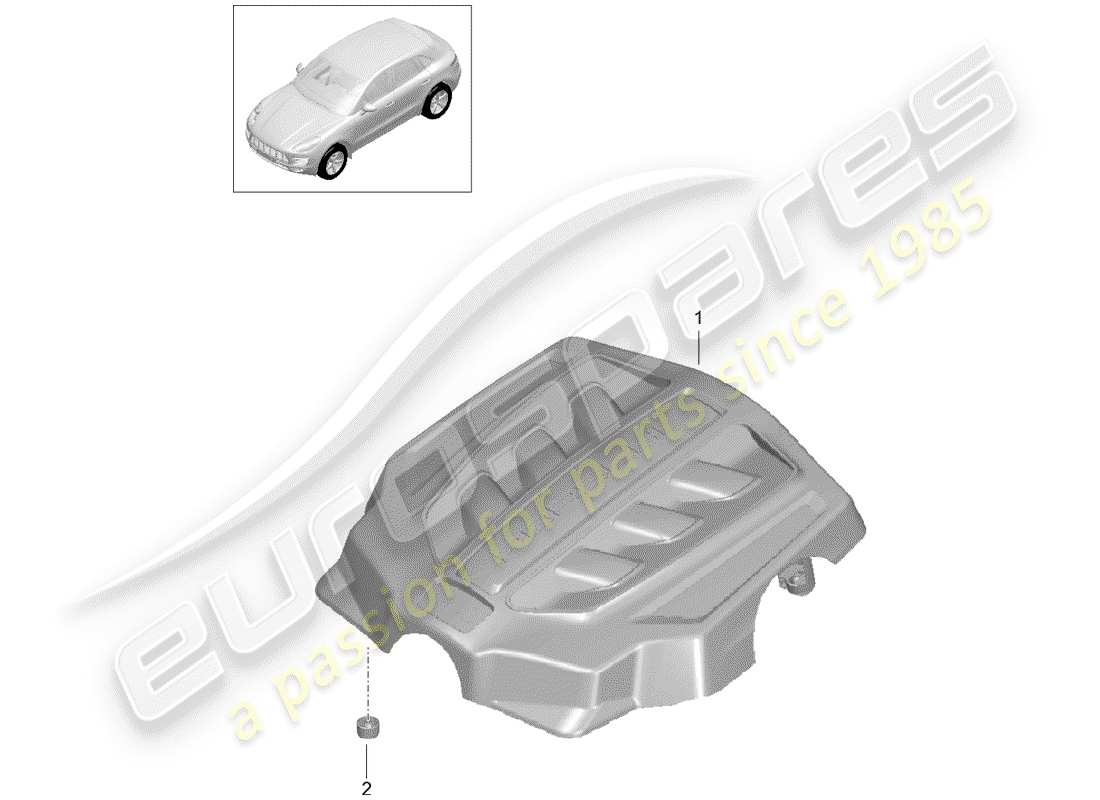 porsche macan (2018) engine cover part diagram