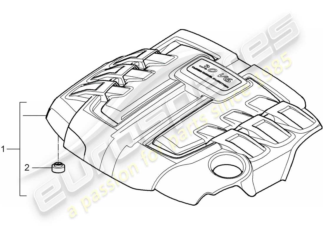 porsche cayenne (2010) engine cover part diagram