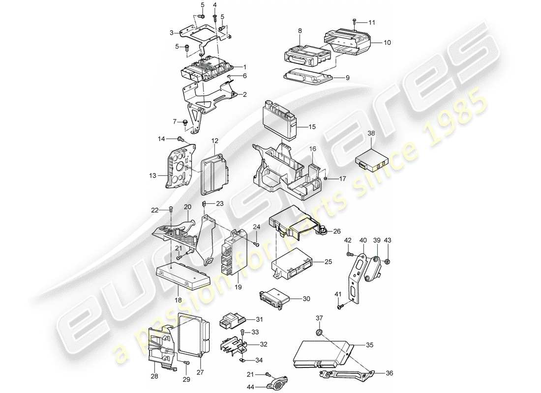 porsche cayenne (2010) control units part diagram