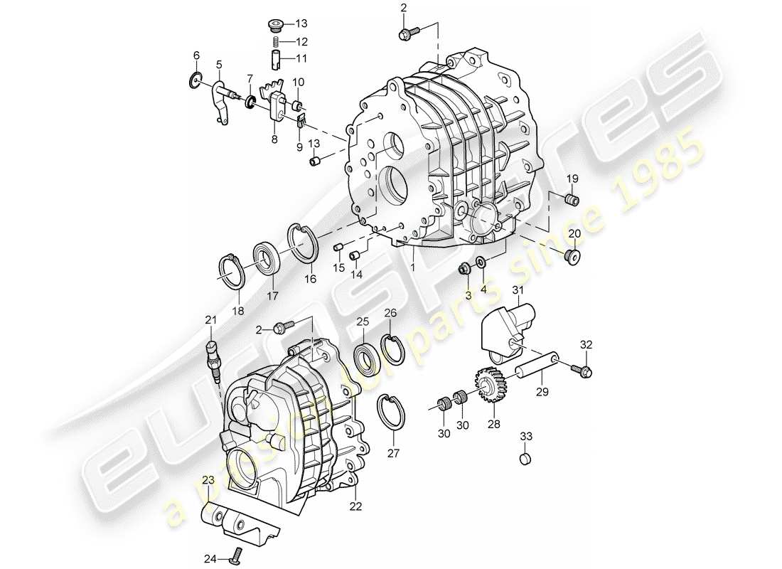 porsche 997 gt3 (2008) gear housing part diagram