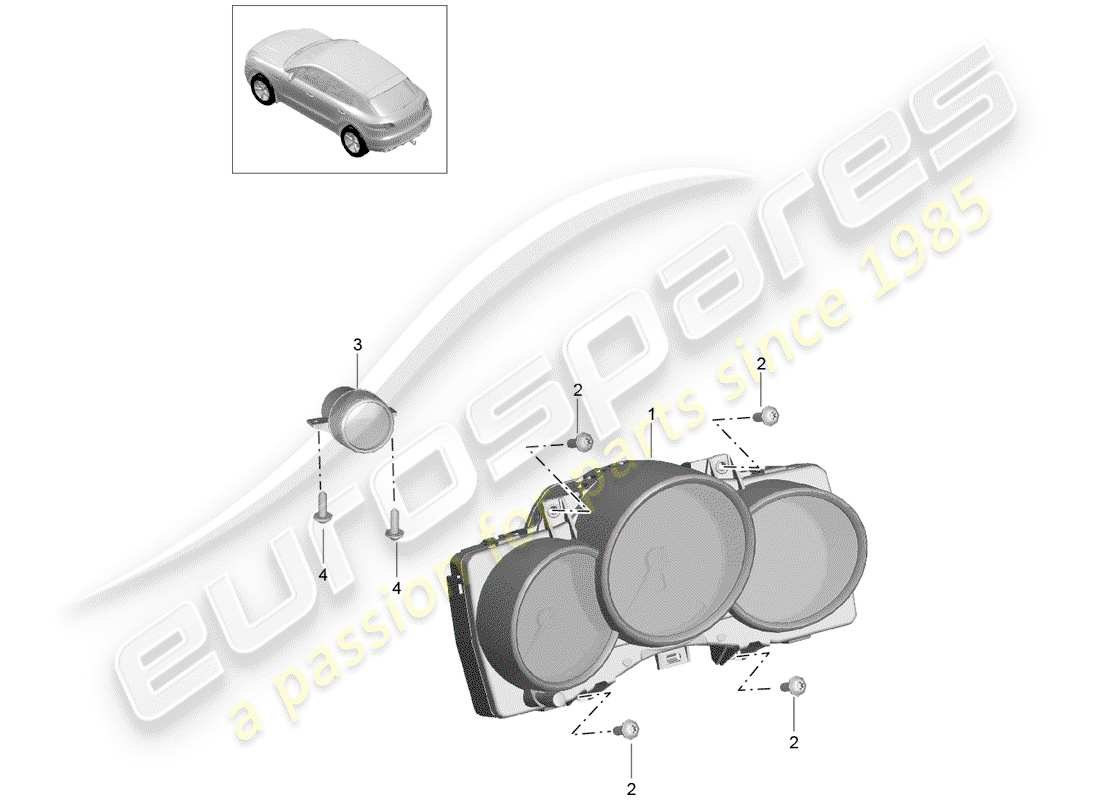 porsche macan (2015) instrument cluster part diagram