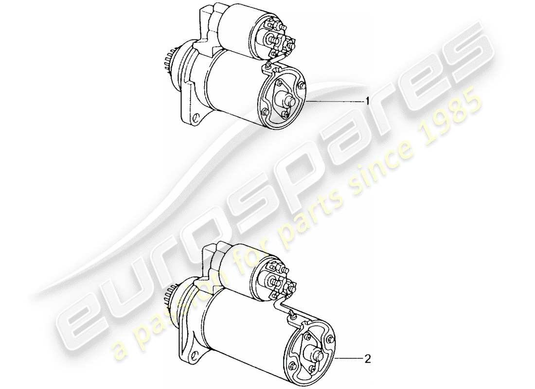 porsche replacement catalogue (1992) starter part diagram