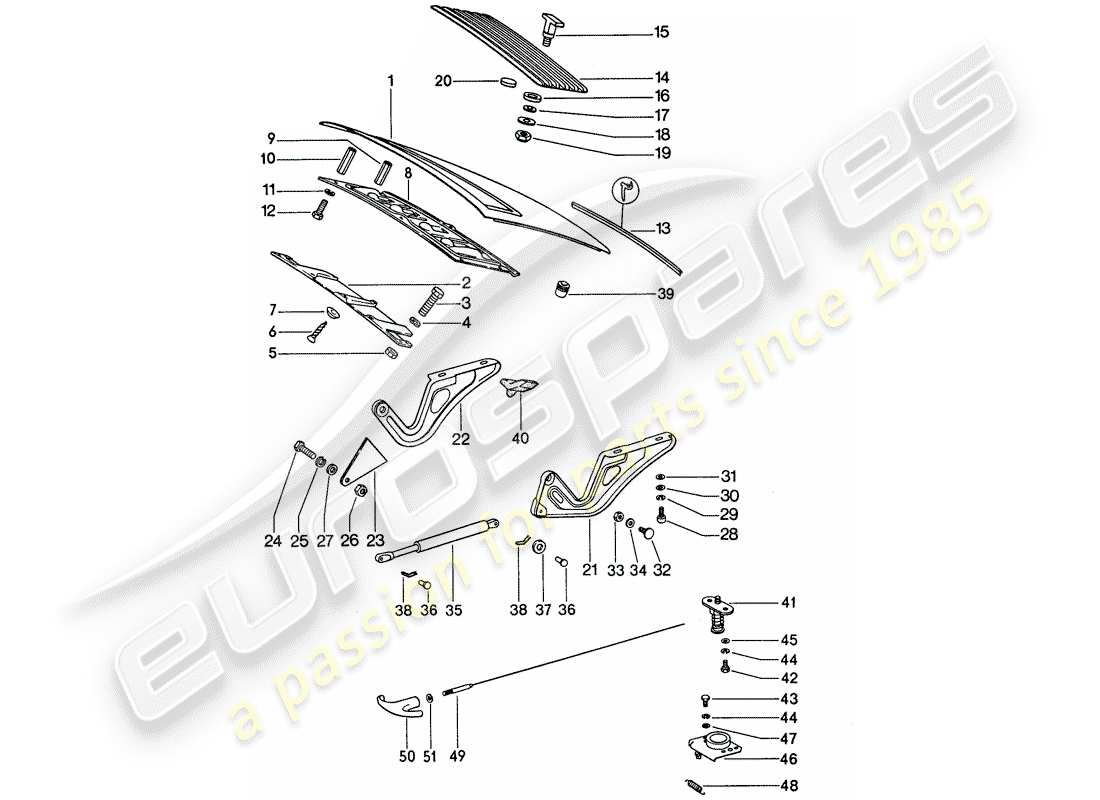 porsche 911 (1977) cover part diagram